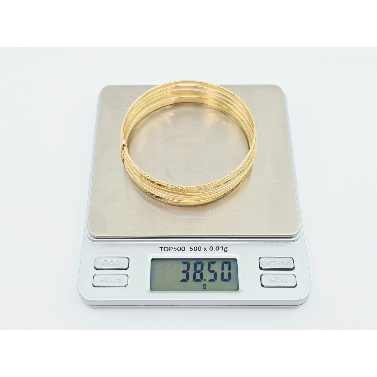 18K Yellow Gold Gold 7 Day Semanario Bangle Bracelet