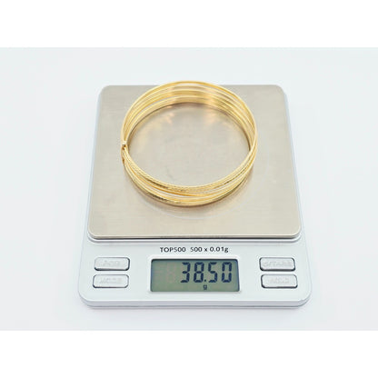 18K Yellow Gold Gold 7 Day Semanario Bangle Bracelet