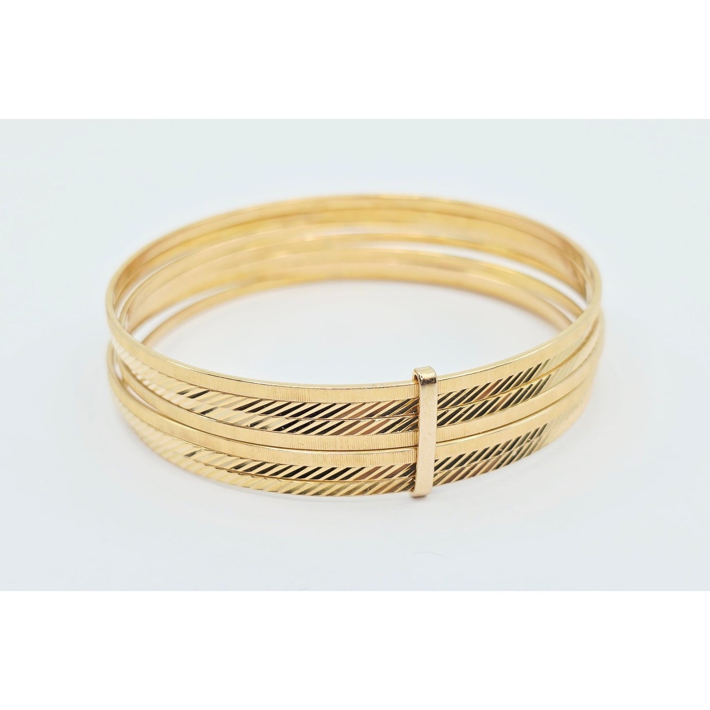 18K Yellow Gold Gold 7 Day Semanario Bangle Bracelet