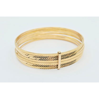 18K Yellow Gold Gold 7 Day Semanario Bangle Bracelet