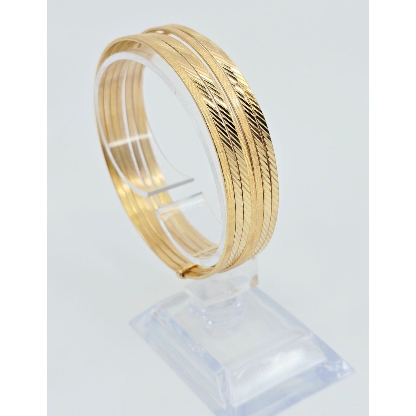 18K Yellow Gold Gold 7 Day Semanario Bangle Bracelet