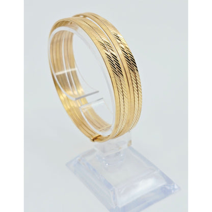 18K Yellow Gold Gold 7 Day Semanario Bangle Bracelet