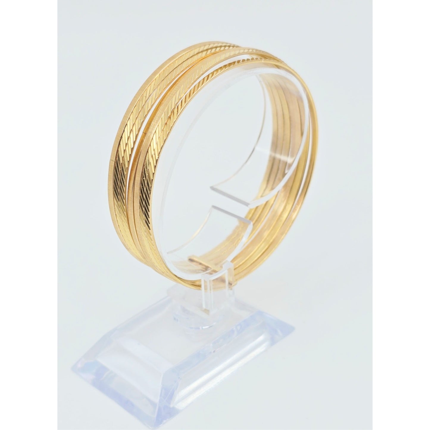 18K Yellow Gold Gold 7 Day Semanario Bangle Bracelet