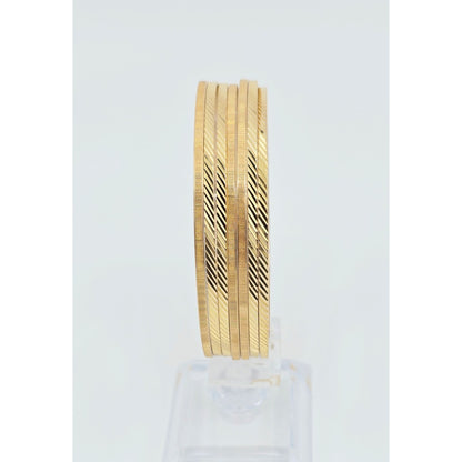 18K Yellow Gold Gold 7 Day Semanario Bangle Bracelet