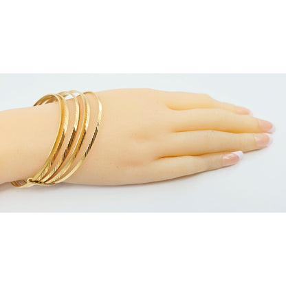 18K Yellow Gold Gold 7 Day Semanario Bangle Bracelet