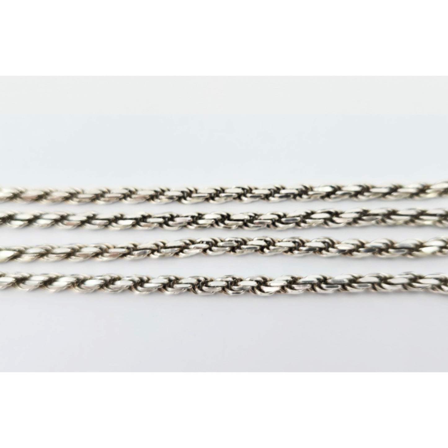 Solid 925 Sterling Silver Rope Chain Necklace