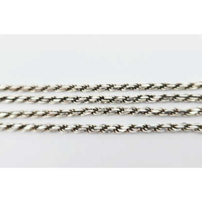Solid 925 Sterling Silver Rope Chain Necklace