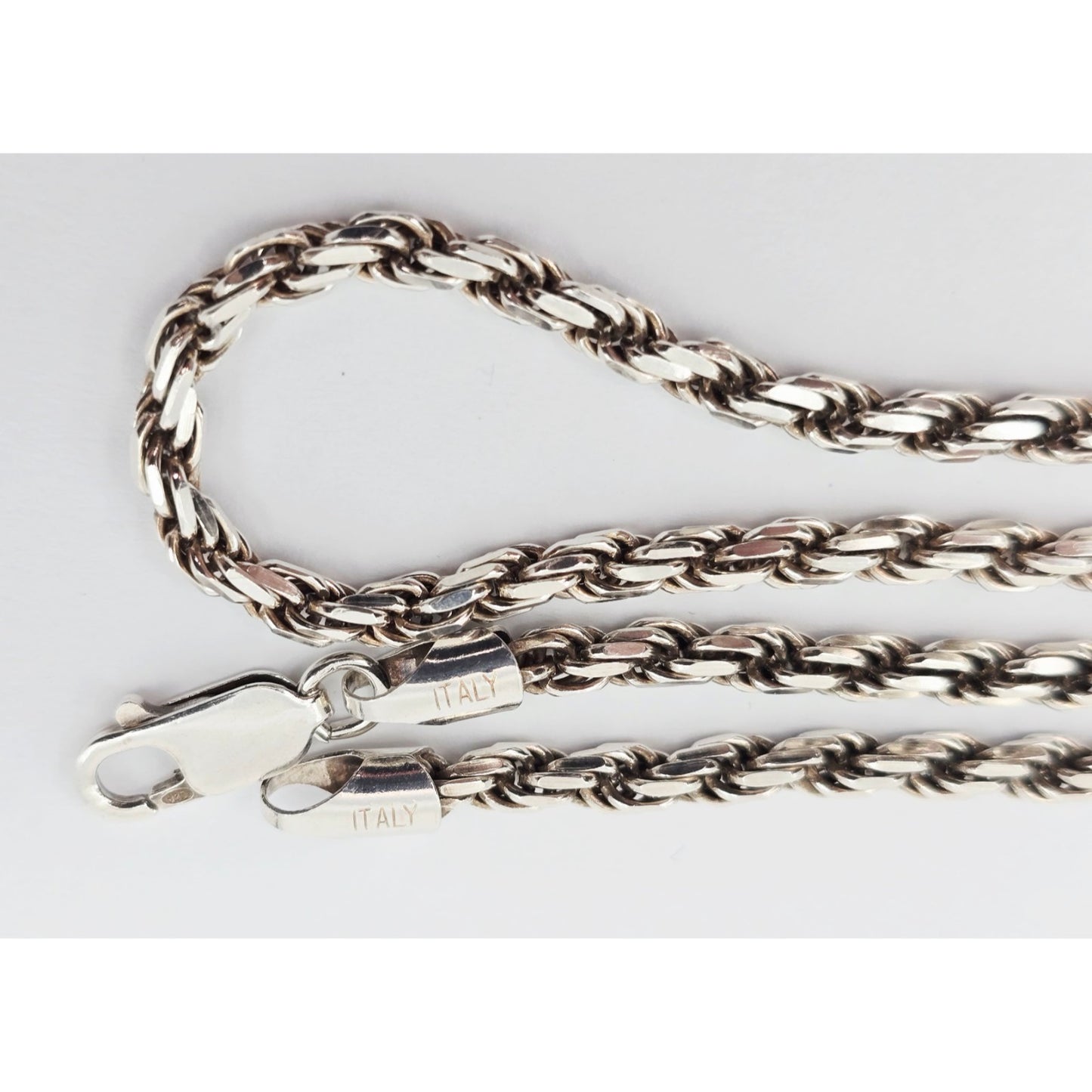 Solid 925 Sterling Silver Rope Chain Necklace