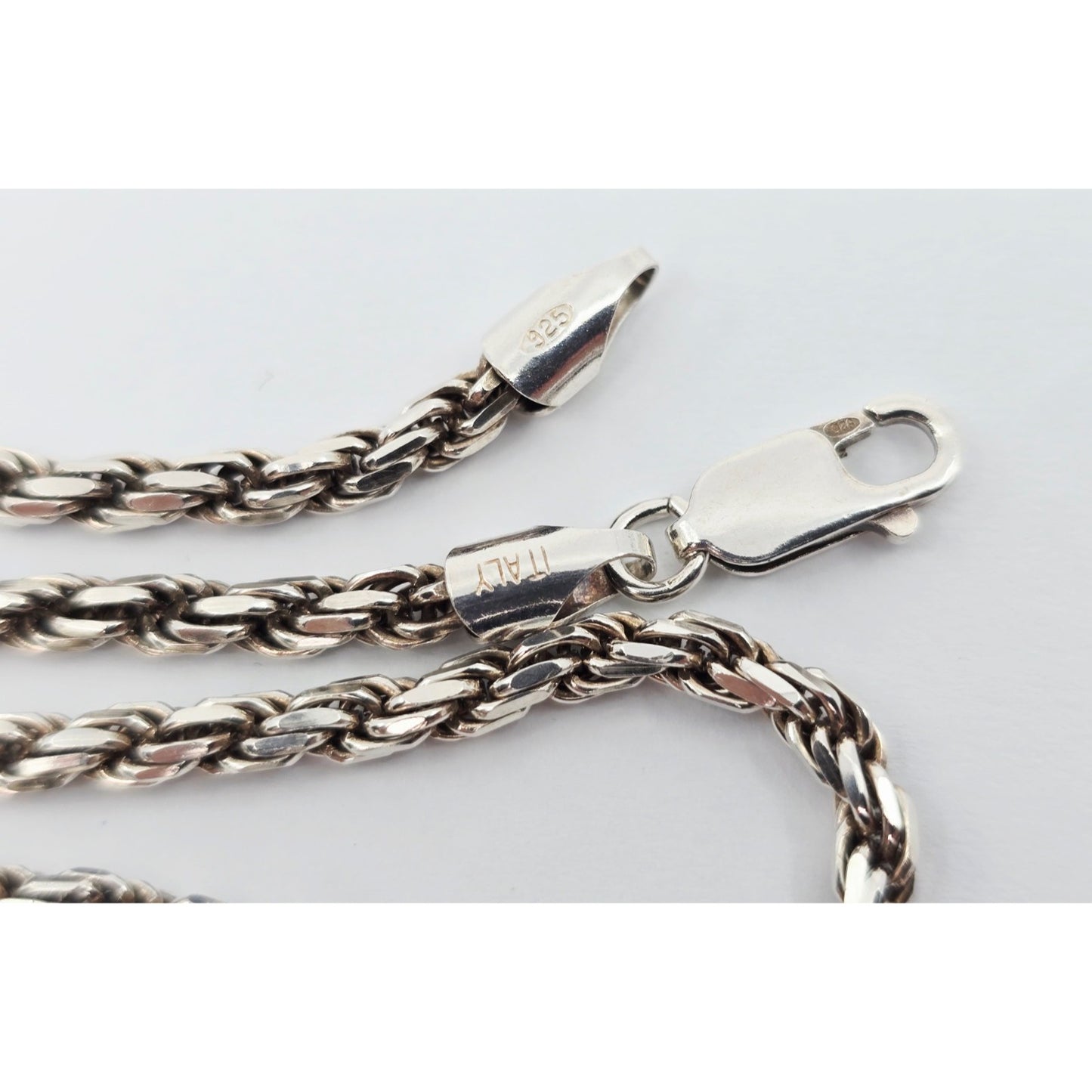 Solid 925 Sterling Silver Rope Chain Necklace