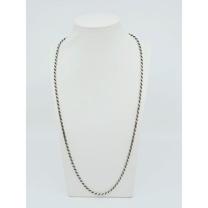 Solid 925 Sterling Silver Rope Chain Necklace