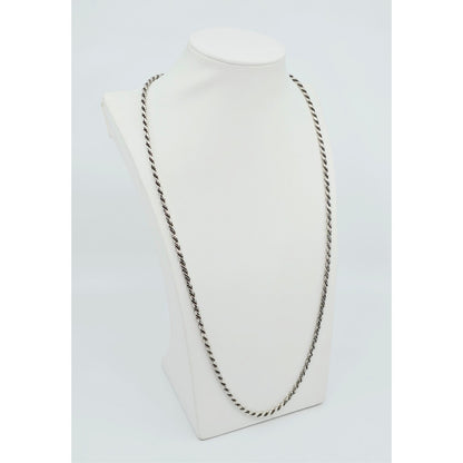 Solid 925 Sterling Silver Rope Chain Necklace