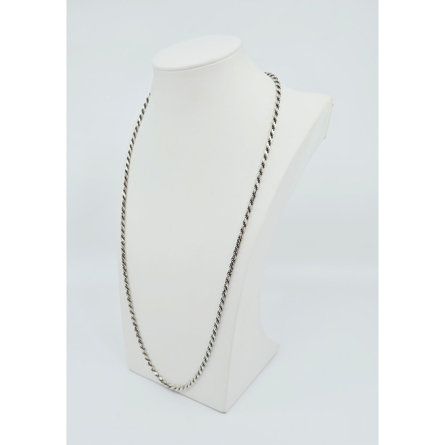 Solid 925 Sterling Silver Rope Chain Necklace