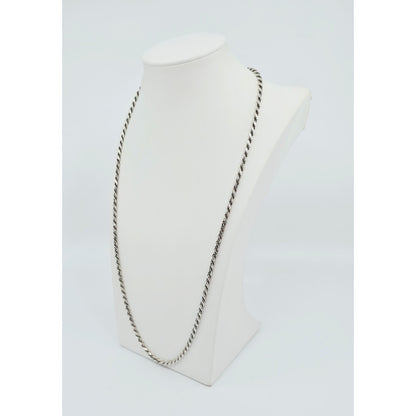 Solid 925 Sterling Silver Rope Chain Necklace