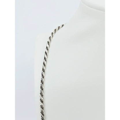 Solid 925 Sterling Silver Rope Chain Necklace
