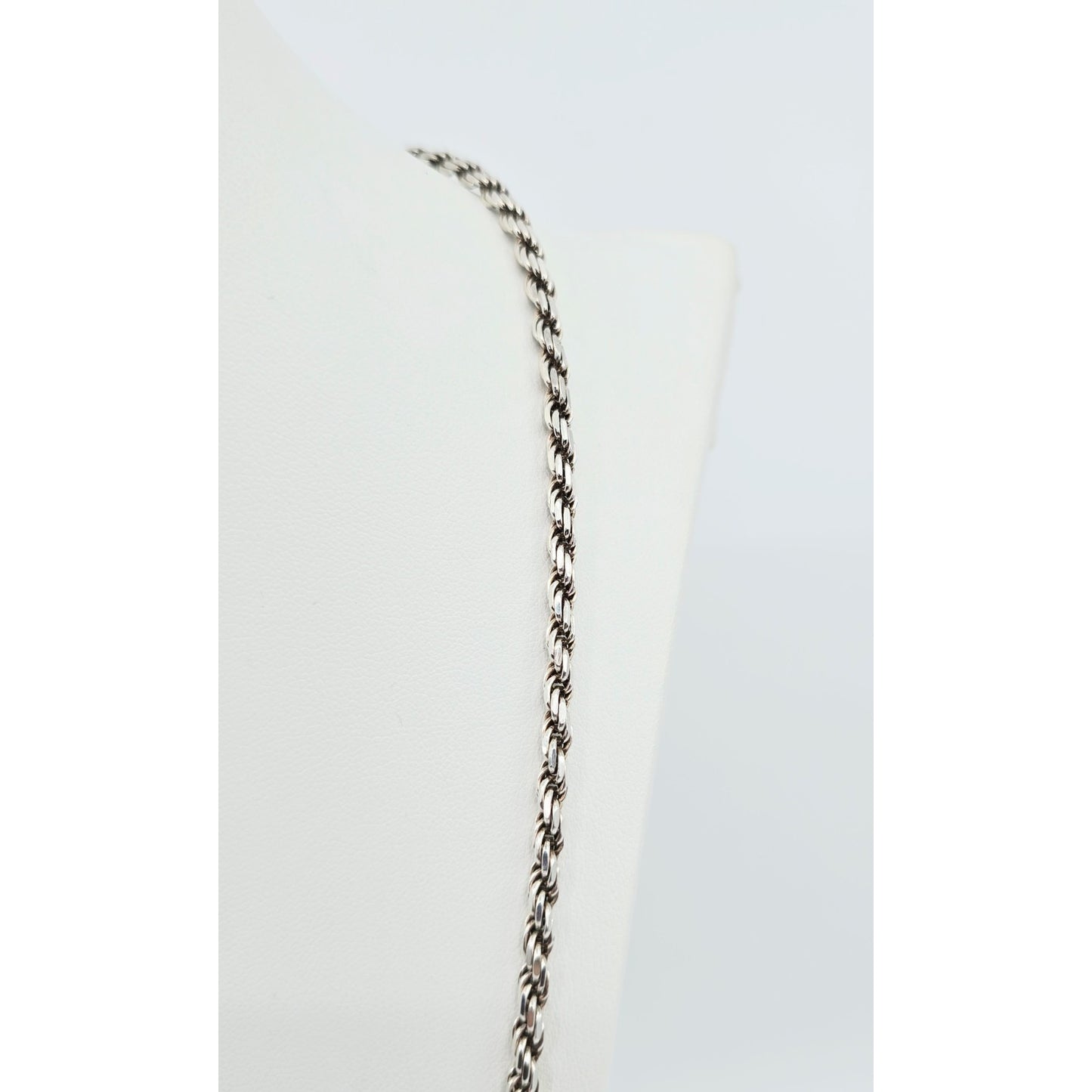 Solid 925 Sterling Silver Rope Chain Necklace