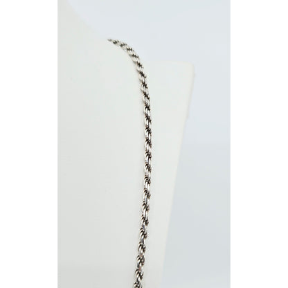 Solid 925 Sterling Silver Rope Chain Necklace