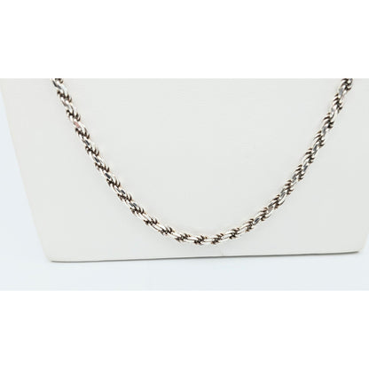 Solid 925 Sterling Silver Rope Chain Necklace