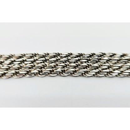 Solid 925 Sterling Silver Rope Chain Necklace