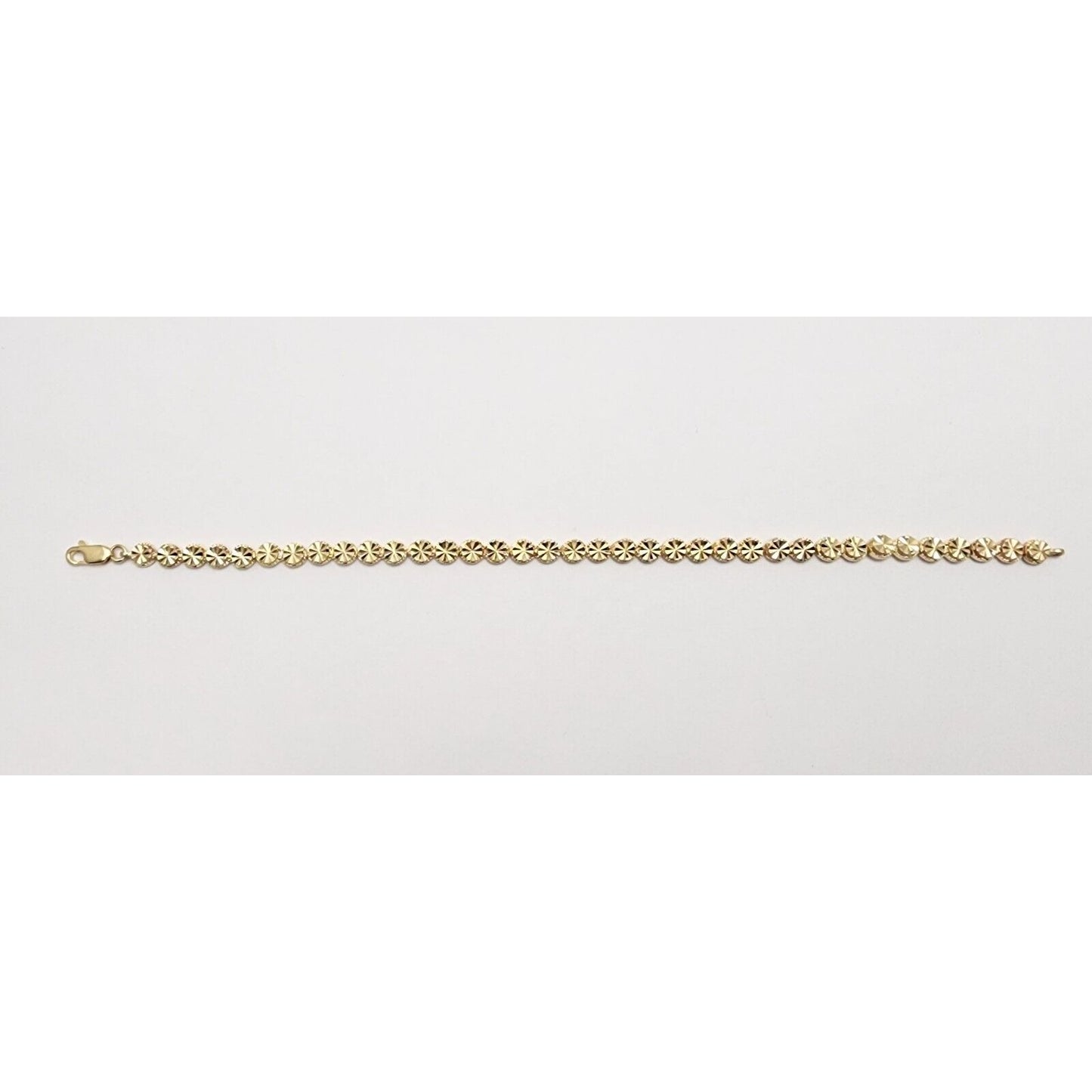 Beverly Hills Gold 14K Yellow Gold Diamond Cut Tennis Link Bracelet