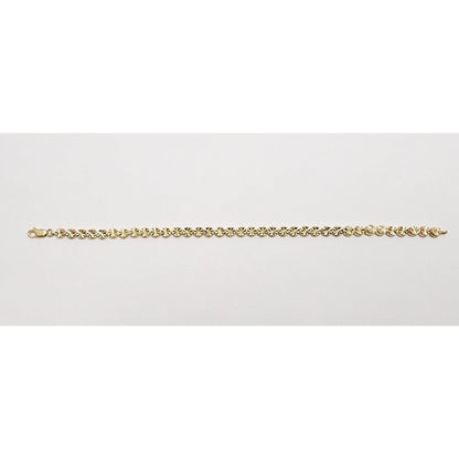 Beverly Hills Gold 14K Yellow Gold Diamond Cut Tennis Link Bracelet