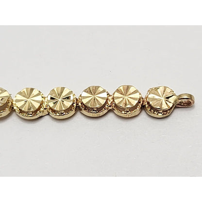 Beverly Hills Gold 14K Yellow Gold Diamond Cut Tennis Link Bracelet