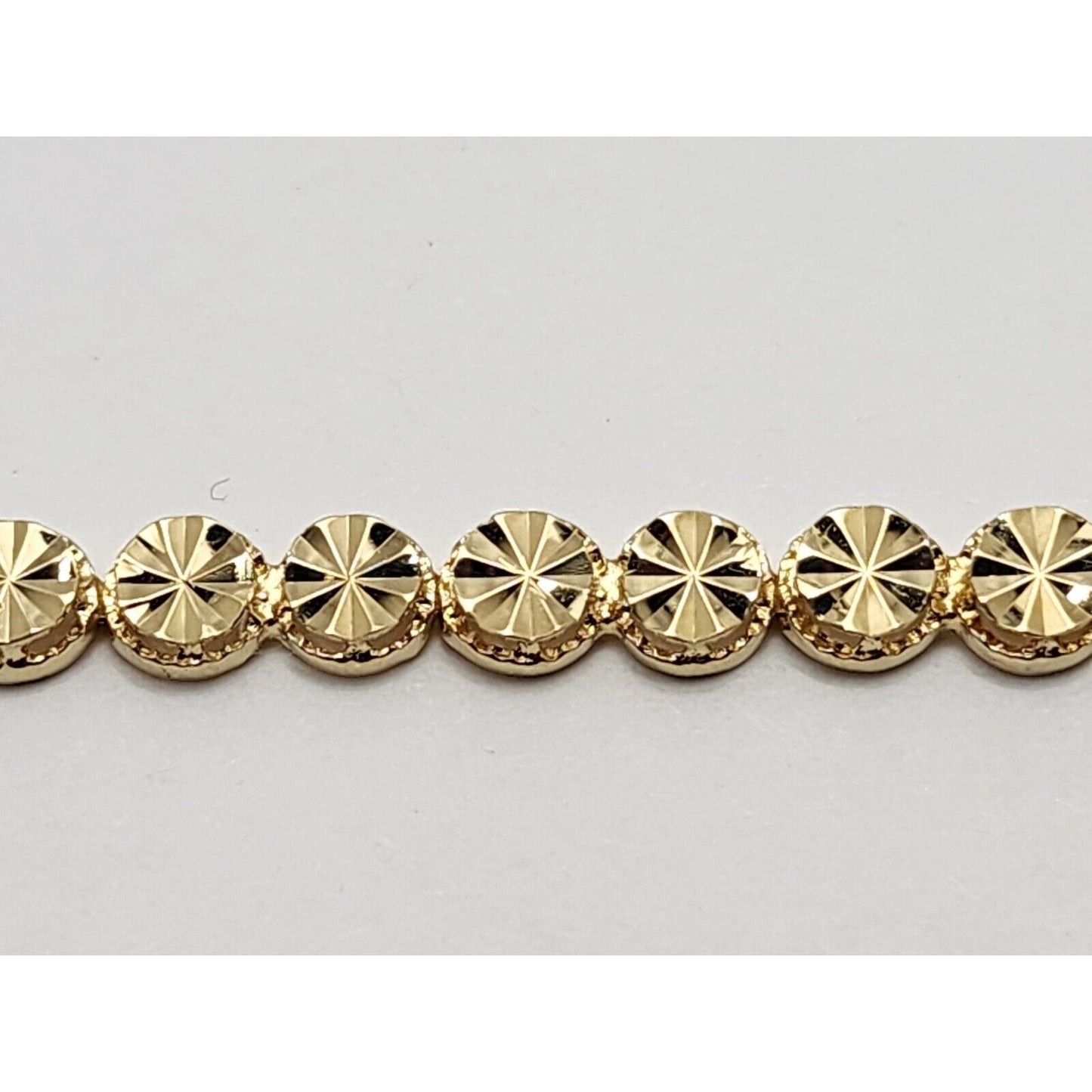 Beverly Hills Gold 14K Yellow Gold Diamond Cut Tennis Link Bracelet