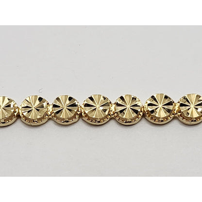 Beverly Hills Gold 14K Yellow Gold Diamond Cut Tennis Link Bracelet