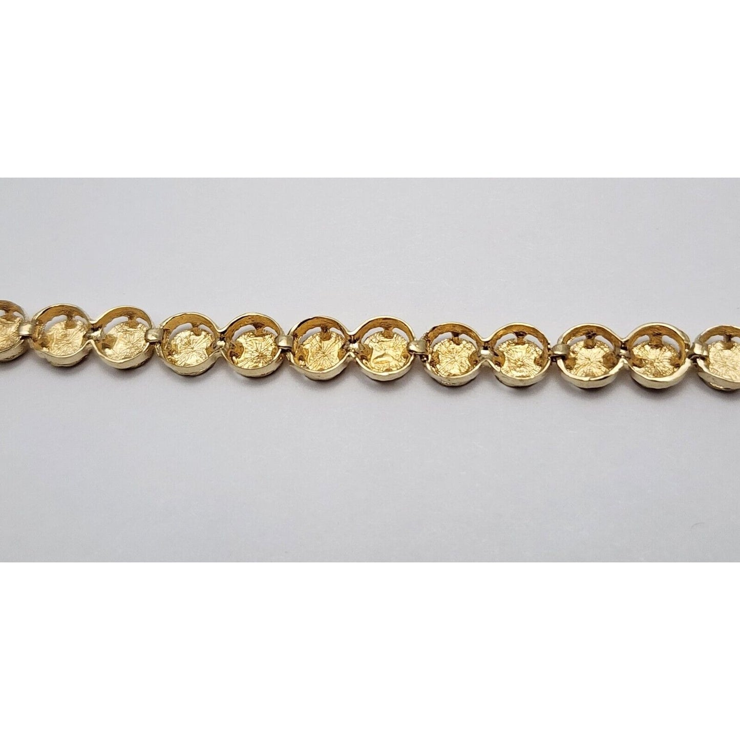 Beverly Hills Gold 14K Yellow Gold Diamond Cut Tennis Link Bracelet