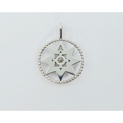 14K White Gold Star Shaped Diamond Charm Pendant