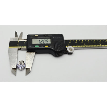 10K White Gold Round Cut Diamond & Tanzanite Heart Charm Pendant