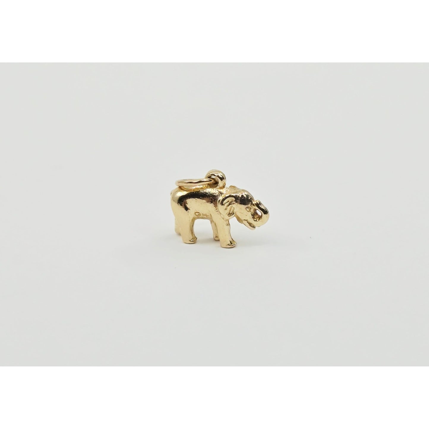 14K Yellow Gold Lucky Animal Elephant Charm Pendant