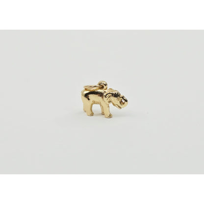 14K Yellow Gold Lucky Animal Elephant Charm Pendant