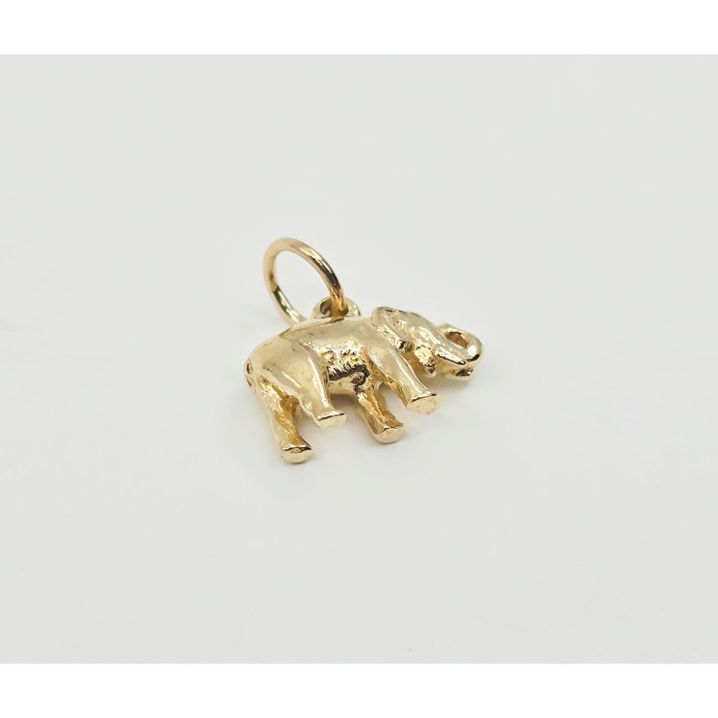 14K Yellow Gold Lucky Animal Elephant Charm Pendant