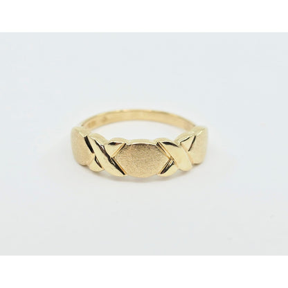 10K Yellow Gold " OXOXO " Ring Band