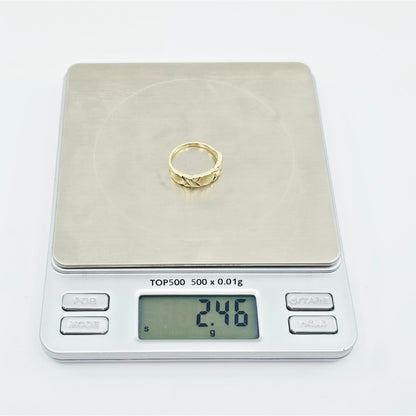 10K Yellow Gold " OXOXO " Ring Band