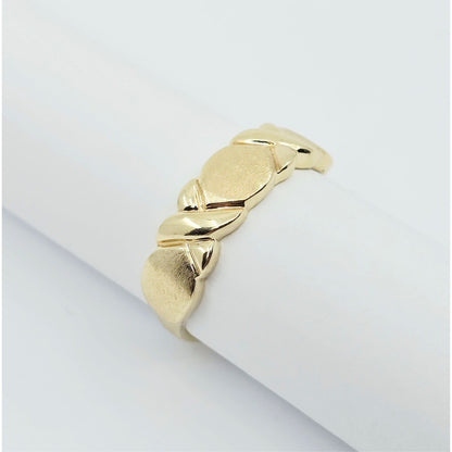 10K Yellow Gold " OXOXO " Ring Band