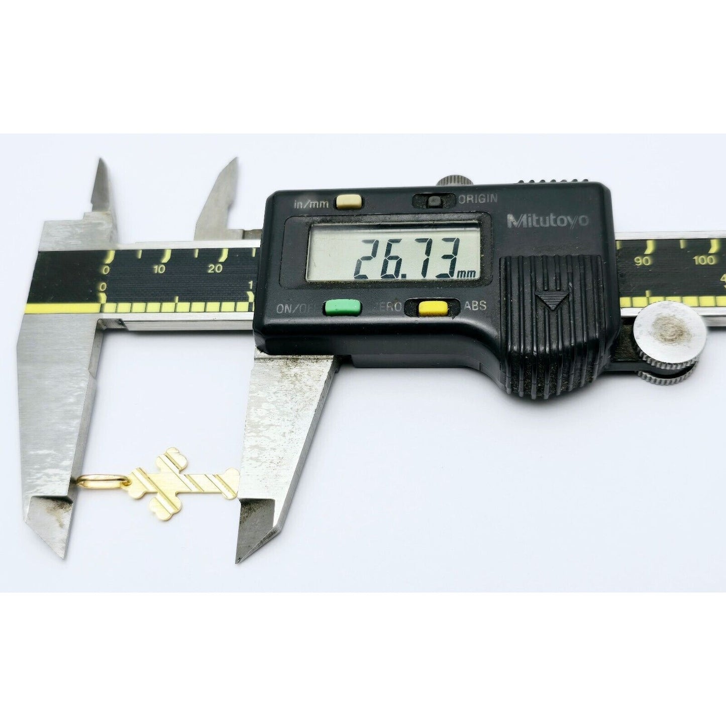 14K Yellow Gold Religious Italy Made Cross Charm Pendant