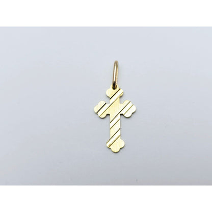 14K Yellow Gold Religious Italy Made Cross Charm Pendant