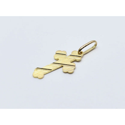 14K Yellow Gold Religious Italy Made Cross Charm Pendant