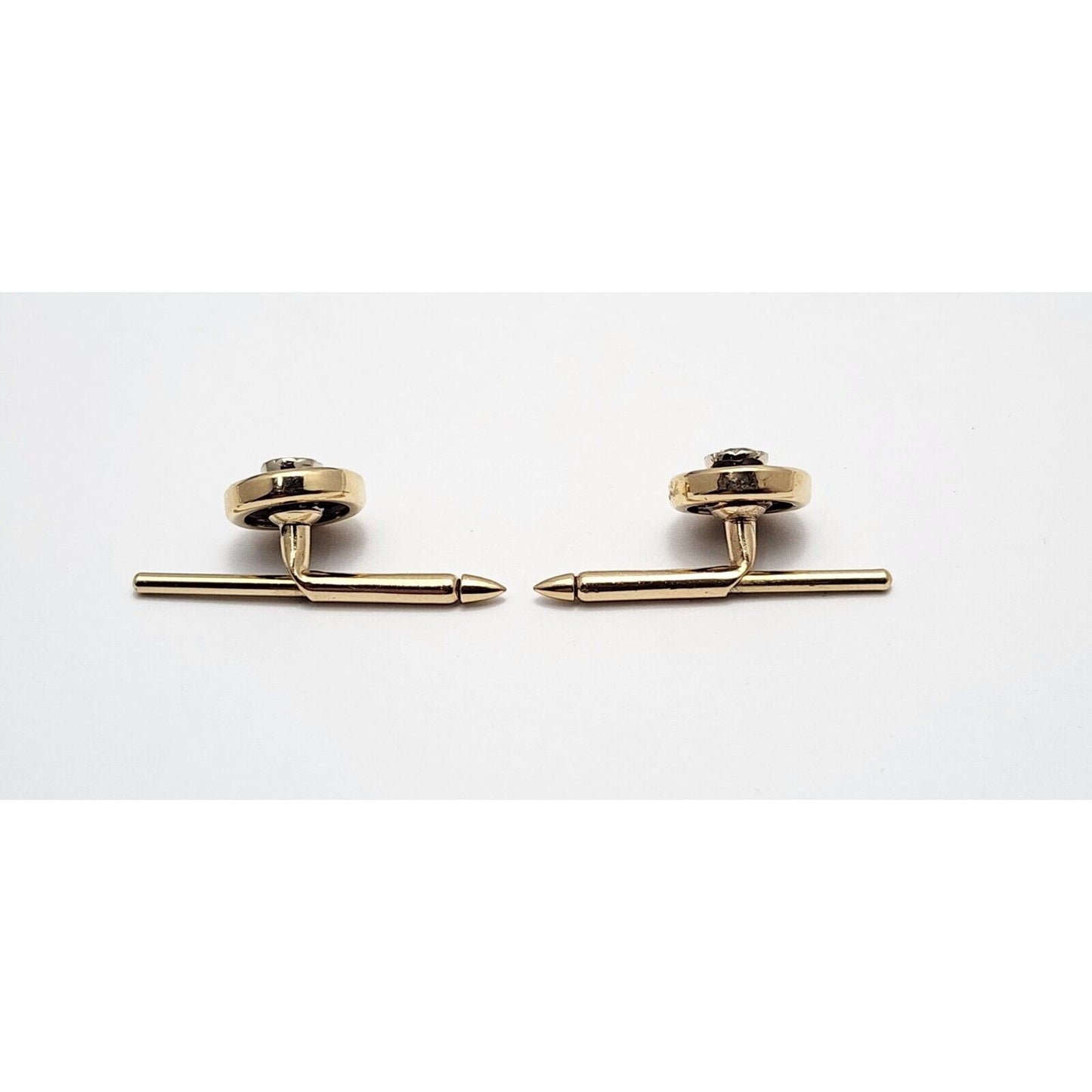 Vintage 1/20 14K Karat Gold Filled Black Onyx & Diamond Cufflinks