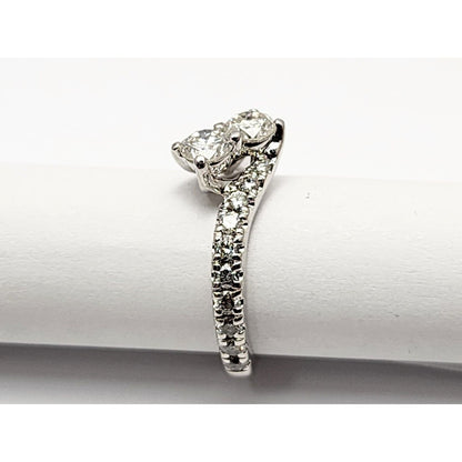 14K White Gold Ladies Round Diamond Ring