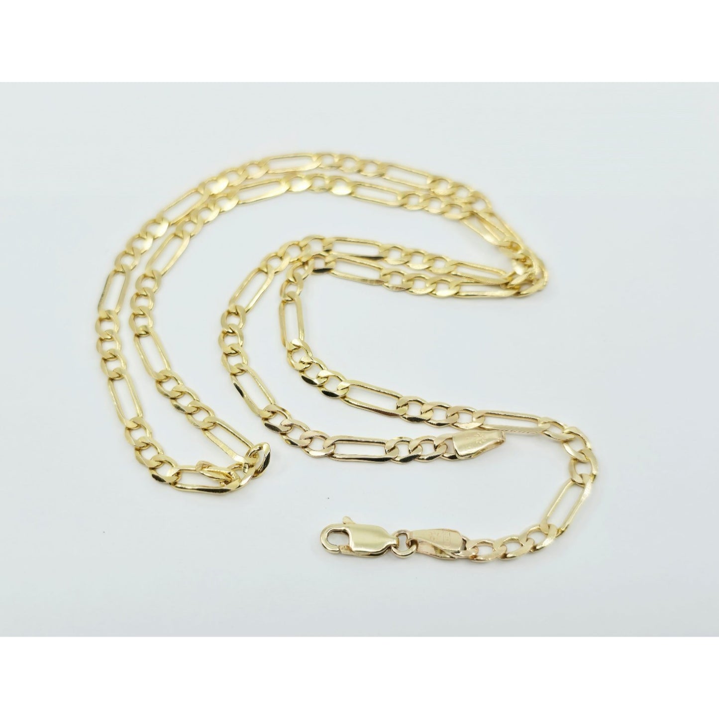 14K Yellow Gold Figaro Link Chain Necklace