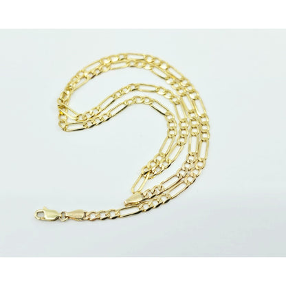 14K Yellow Gold Figaro Link Chain Necklace