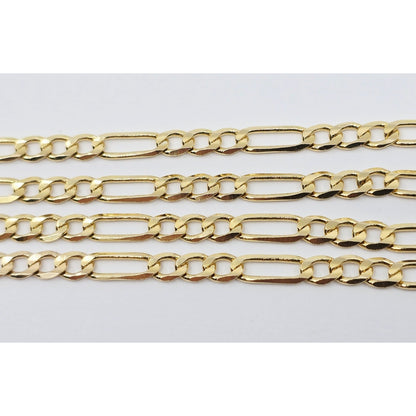 14K Yellow Gold Figaro Link Chain Necklace