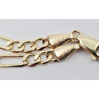 14K Yellow Gold Figaro Link Chain Necklace