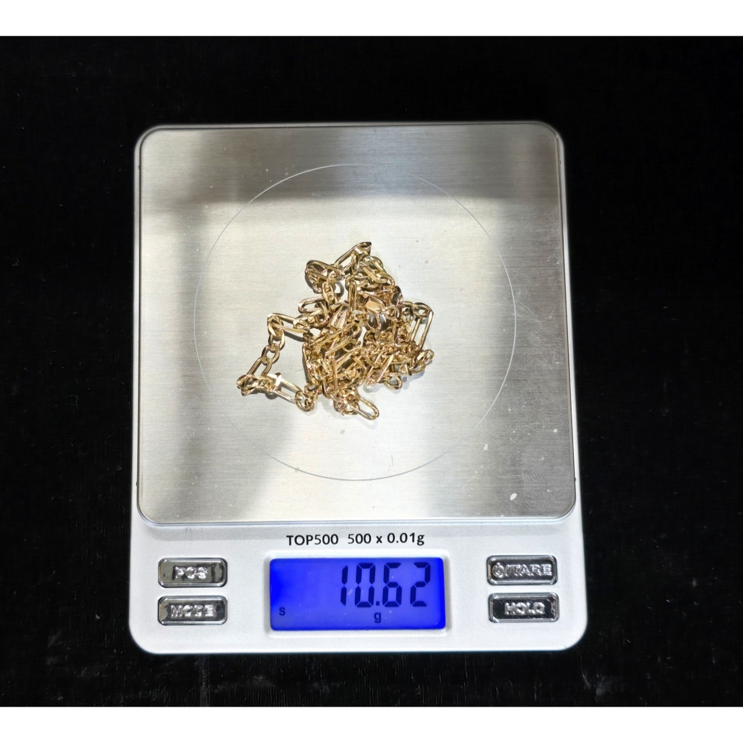 14K Yellow Gold Figaro Link Chain Necklace