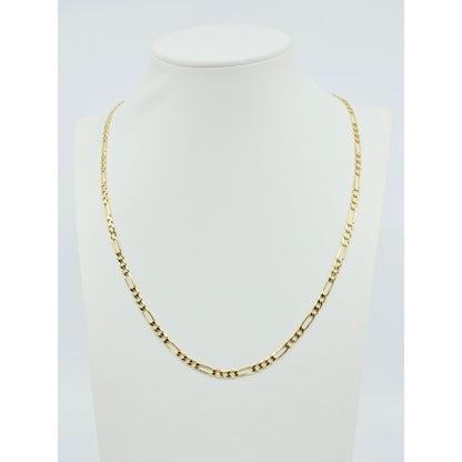 14K Yellow Gold Figaro Link Chain Necklace