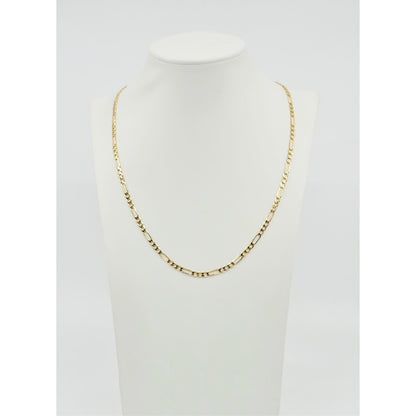 14K Yellow Gold Figaro Link Chain Necklace