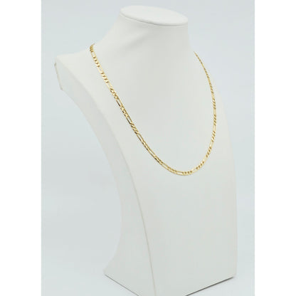 14K Yellow Gold Figaro Link Chain Necklace