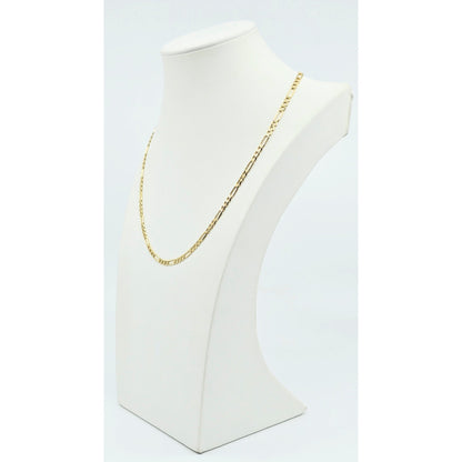 14K Yellow Gold Figaro Link Chain Necklace